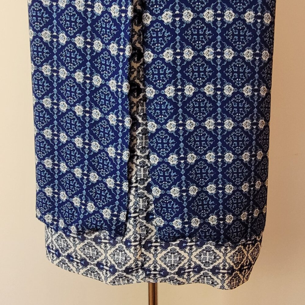 Premise Studio tunic Women's L Sleeveless top blue Layered Geometric floral boho - Picture 10 of 15